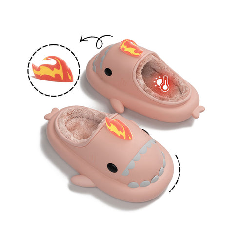 Sharkicks Basic - Hiver, Chaussons Requins Kaiju de Feu, Talon Ouvert